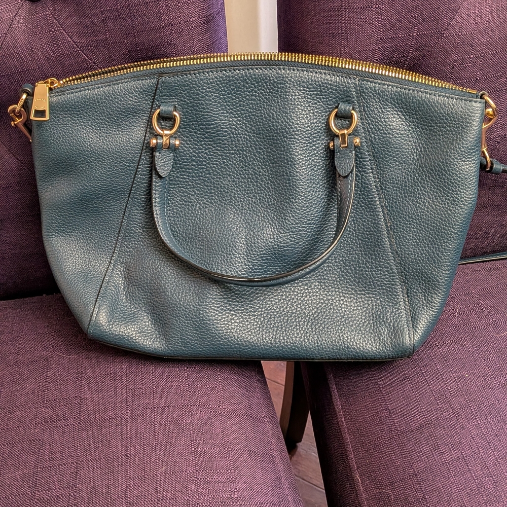 Coach Prairie Satchel Teal Leather Women's Bag - Picture 4 of 4